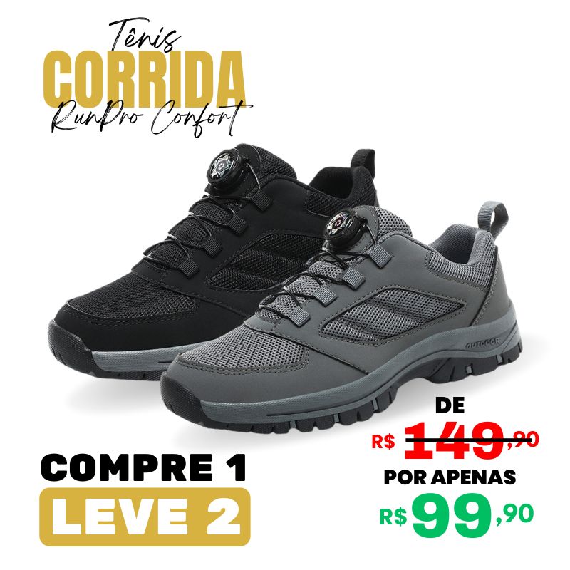 (PAGUE 1 LEVE 2) Tênis Ortopédico RunPro - Para Caminhada