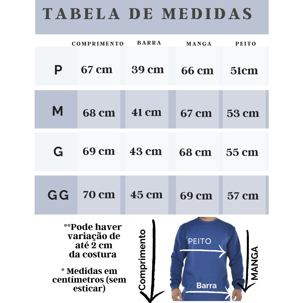 Kit Conjunto Moletom Masculino Flanelado – Blusão (c/ ou s/ bolso) & Calça com Cós Elástico