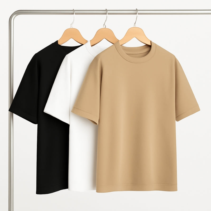 Kit 3 Camiseta Oversized Básica Streetwear Masculina