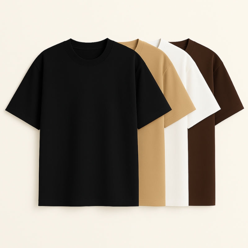 Kit 4 Camiseta Oversized Básica Streetwear Masculina