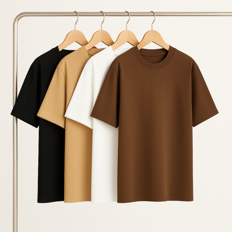 Kit 4 Camiseta Oversized Básica Streetwear Masculina