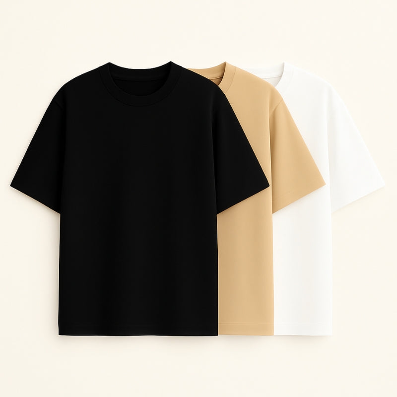 Kit 3 Camiseta Oversized Básica Streetwear Masculina