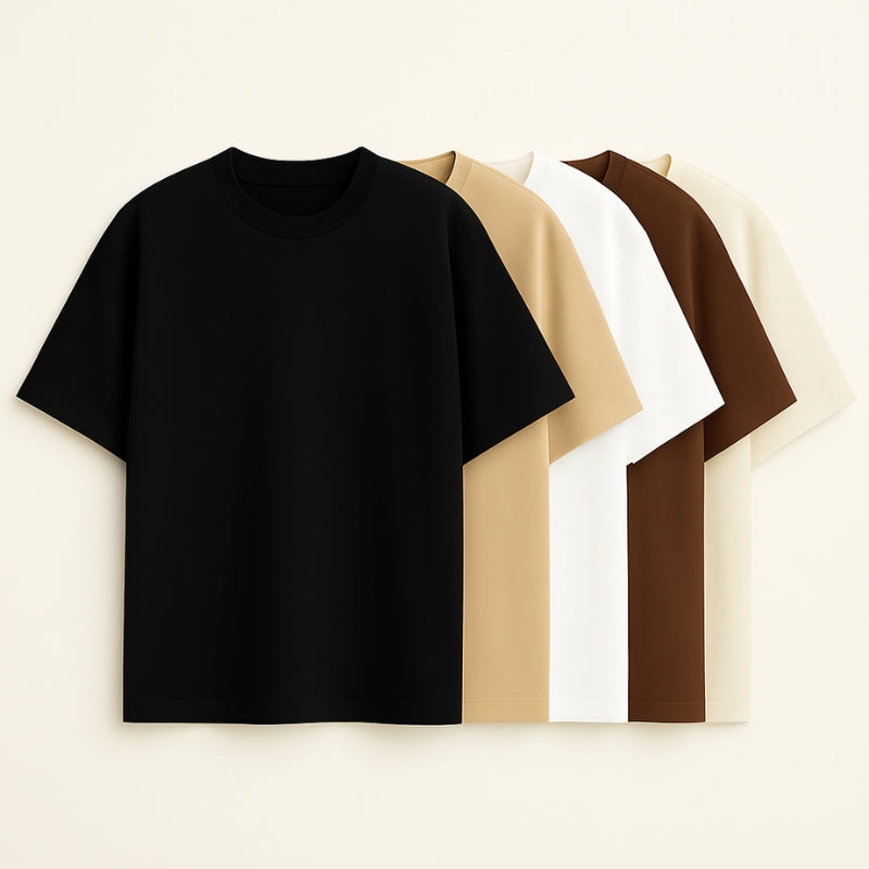 Kit 5 Camiseta Oversized Básica Streetwear Masculina