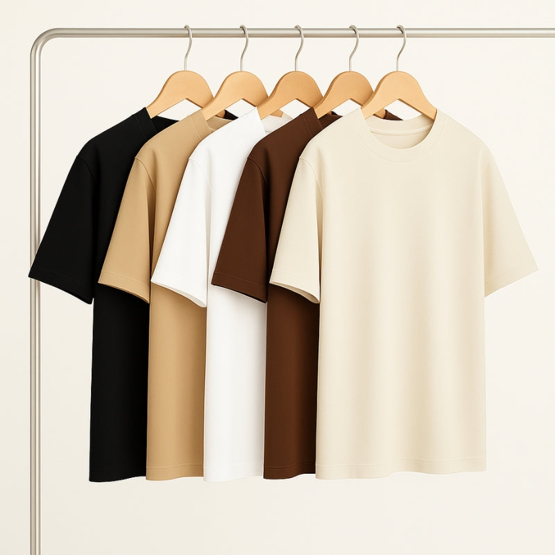 Kit 5 Camiseta Oversized Básica Streetwear Masculina